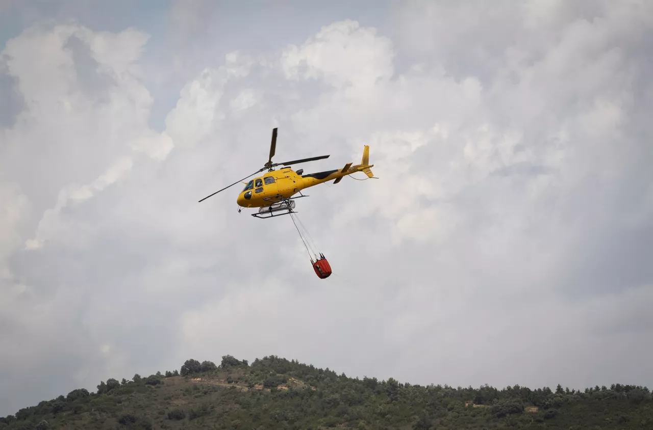 Helikopteroa Galipentzun. Argazkia: EFE