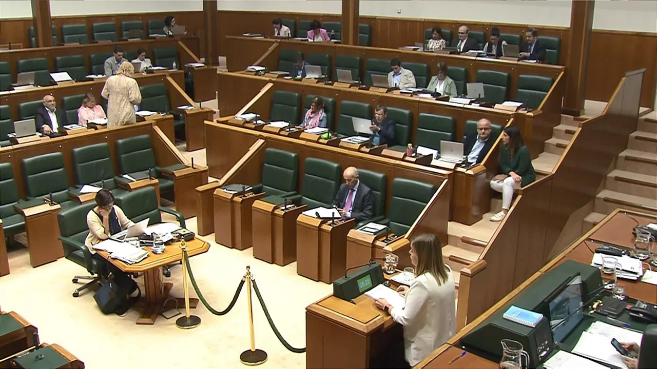 Imagen del pleno de hoy en el Parlamento Vasco