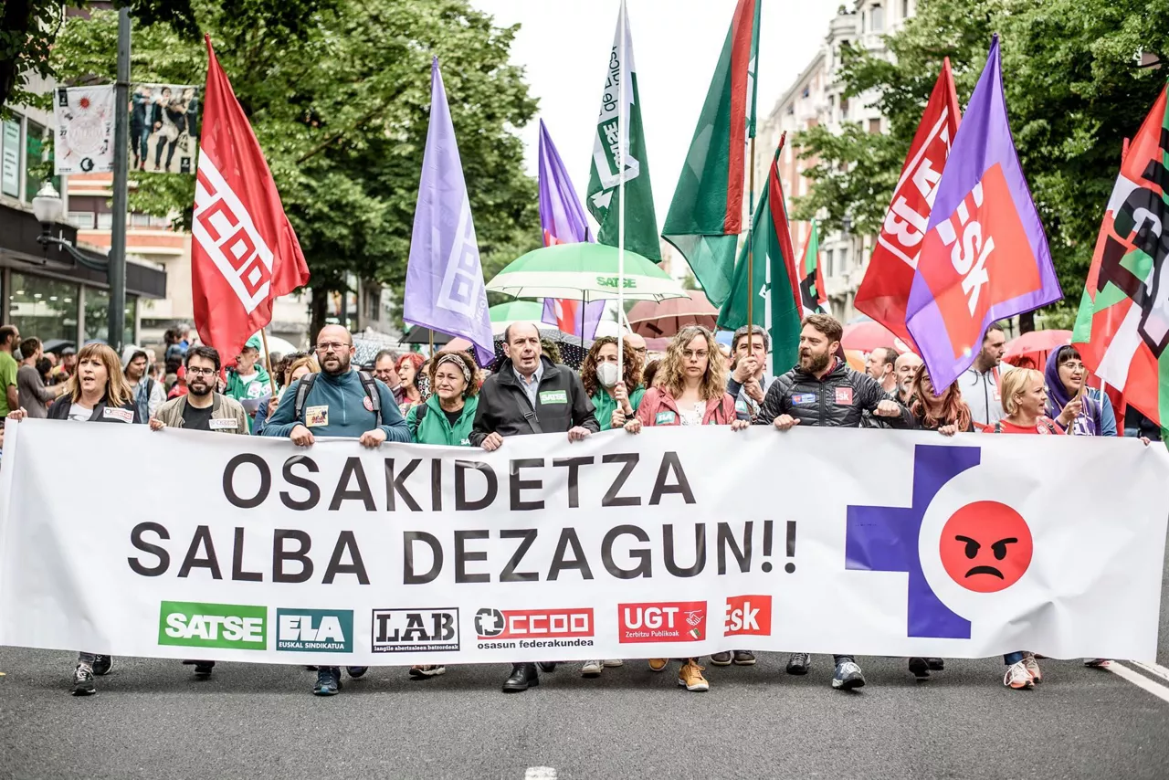Osakidetzako sindikatuen protesta. Argazkia: Efe