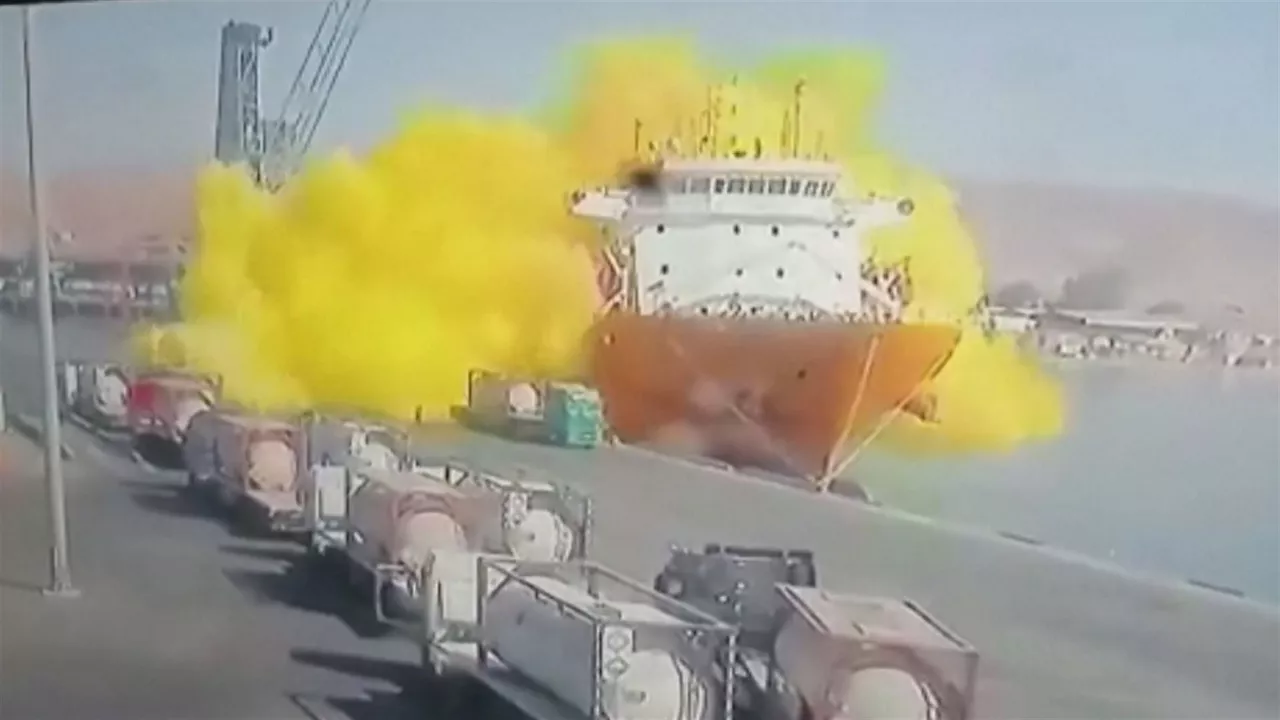 Momento de la explosión. Imagen obtenida de un vídeo de Agencias.