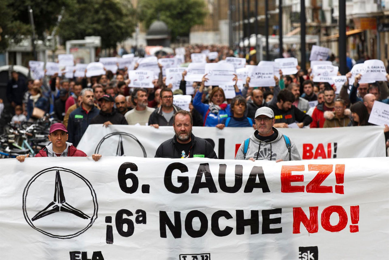 Miles de persona participaron en la manifestación de este miércoles en Vitoria-Gasteiz