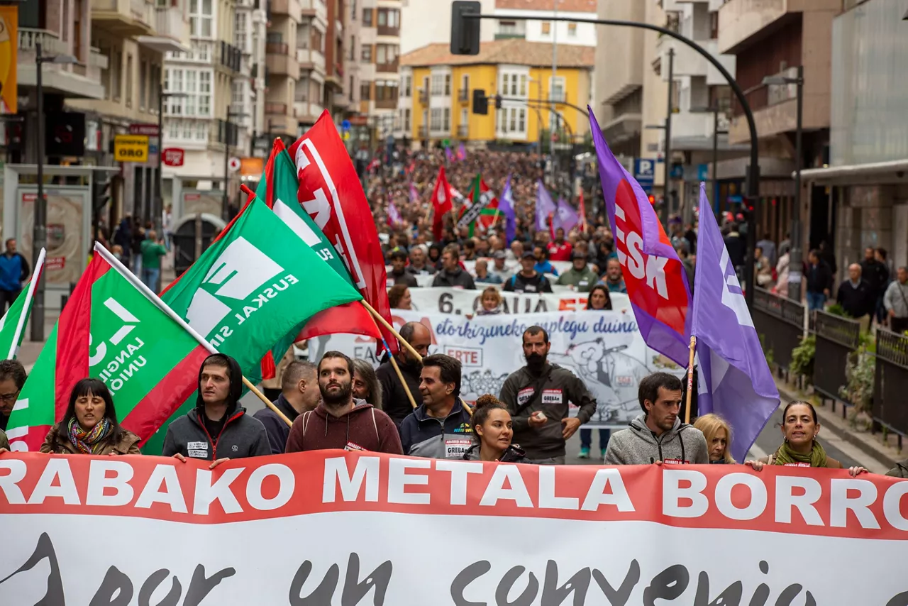 Manifestación de los trabajadores del metal en Vitoria-Gasteiz