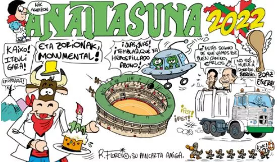Pancartas de las peñas de San Fermín 2022