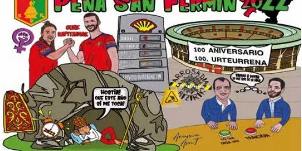 Pancartas de las peñas de San Fermín 2022