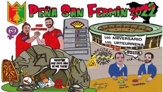 Pancartas de las peñas de San Fermín 2022