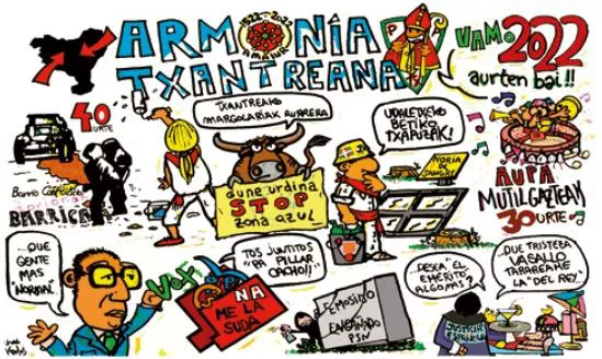 Pancartas de las peñas de San Fermín 2022