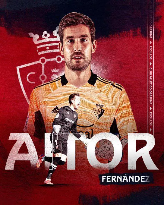 Aitor Fernández, Osasunako atezain berria. Irudia: @CAOsasuna.