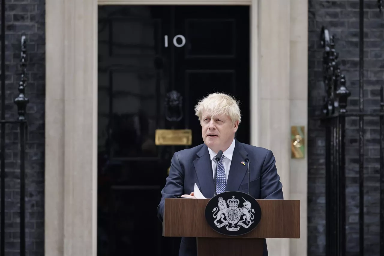 Johnson, durante la comparecencia de hoy.