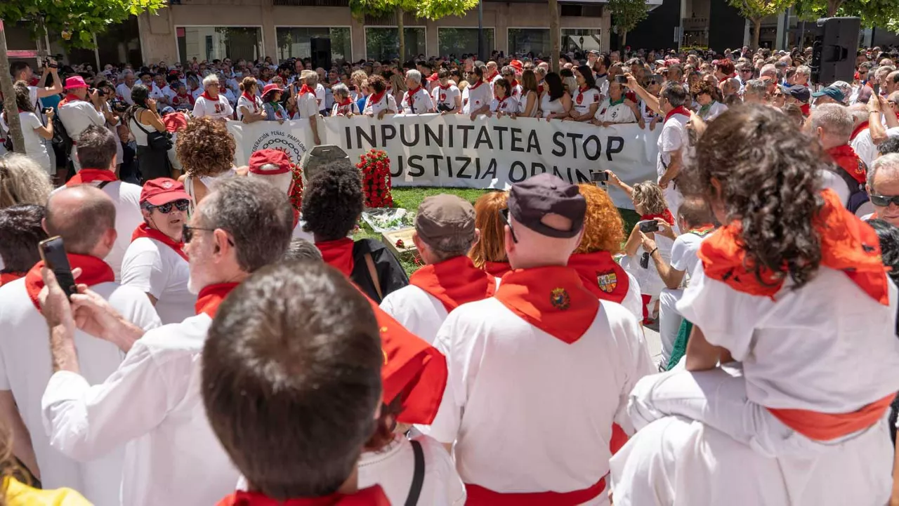 Acto de homenaje a Germán Rodríguez, hoy en Pamplona. Imagen: @SF78gogoan