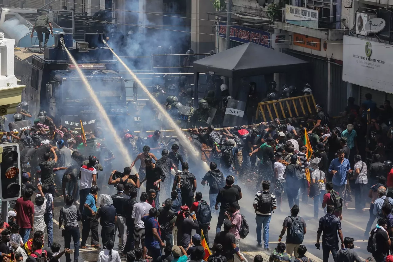 Imagen de una de las protestas registradas en Colombo (Sri Lanka)