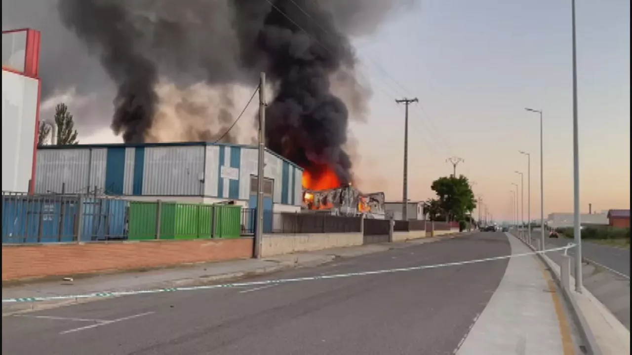 Incendio en Andosilla. Imagen obtenida de un vídeo de la Guardia Civil