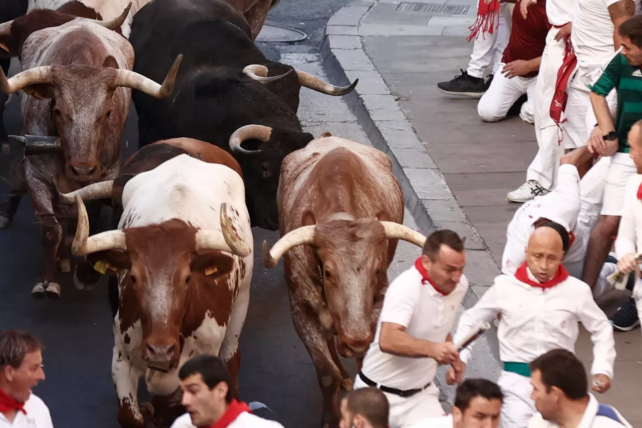 Inicio del encierro de hoy, con toros Jandilla.