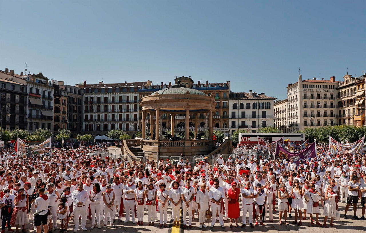 Concentración en Pamplona. Imagen: EFE