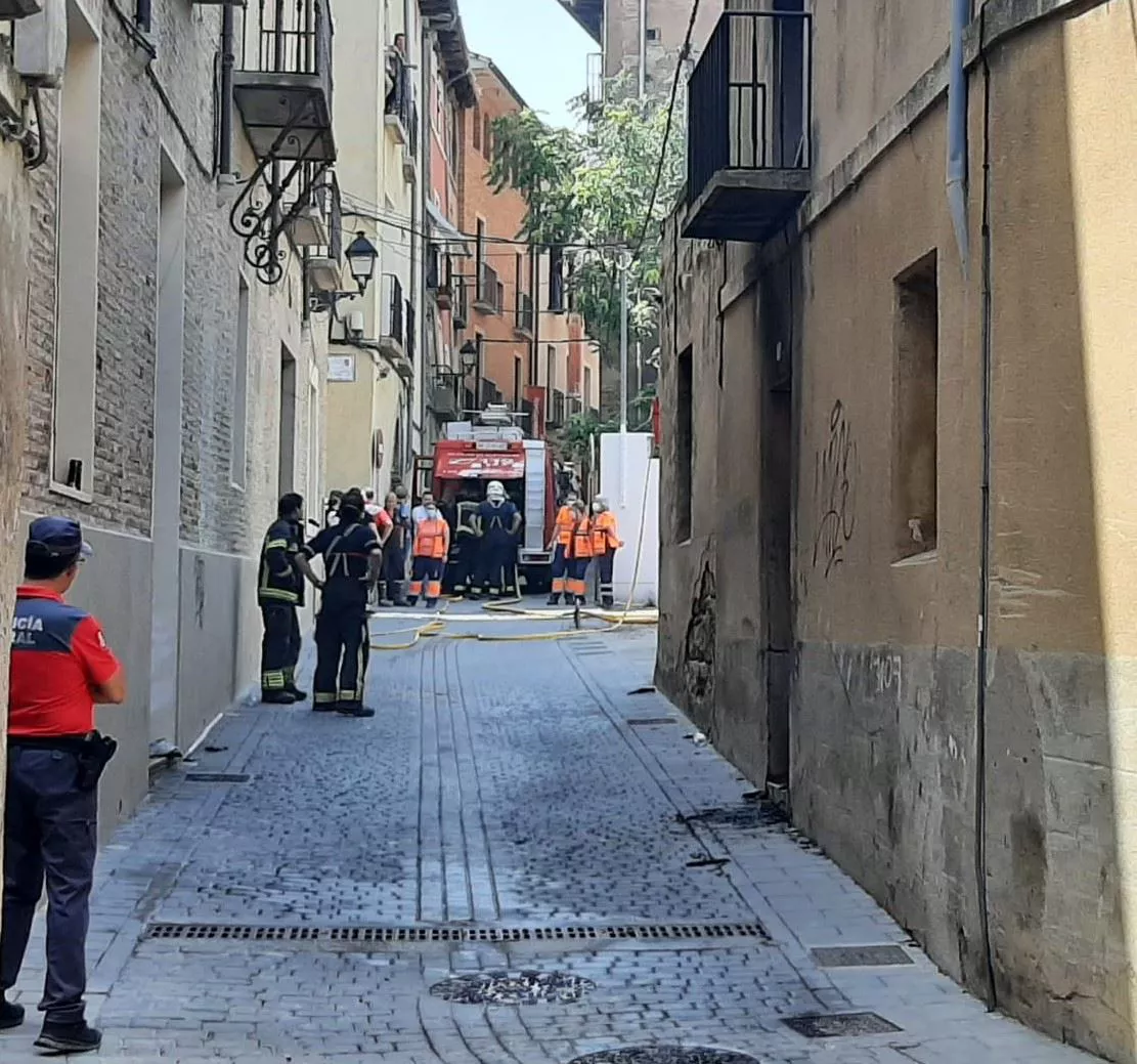 Iragan ostiraleko sutea Tuterako Alde Zaharrean. Argazkia: Foruzaingoa