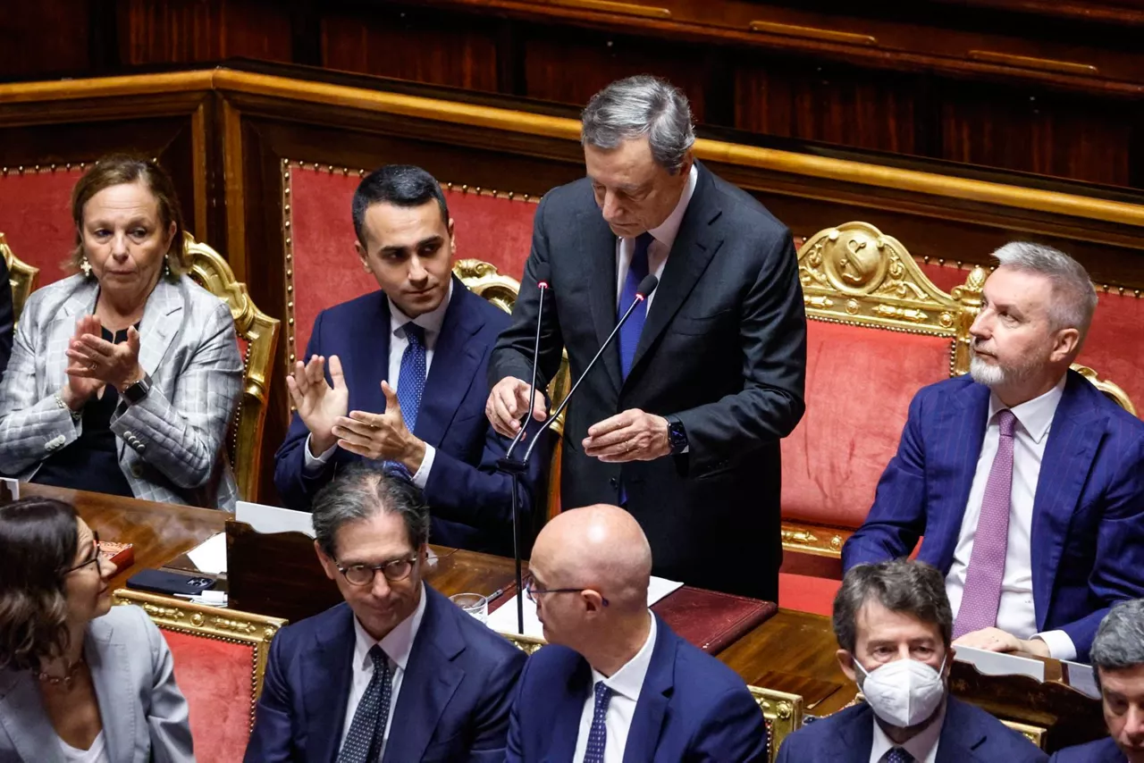 Mario Draghi, en la sesión de hoy en el Parlamento italiano. EFE
