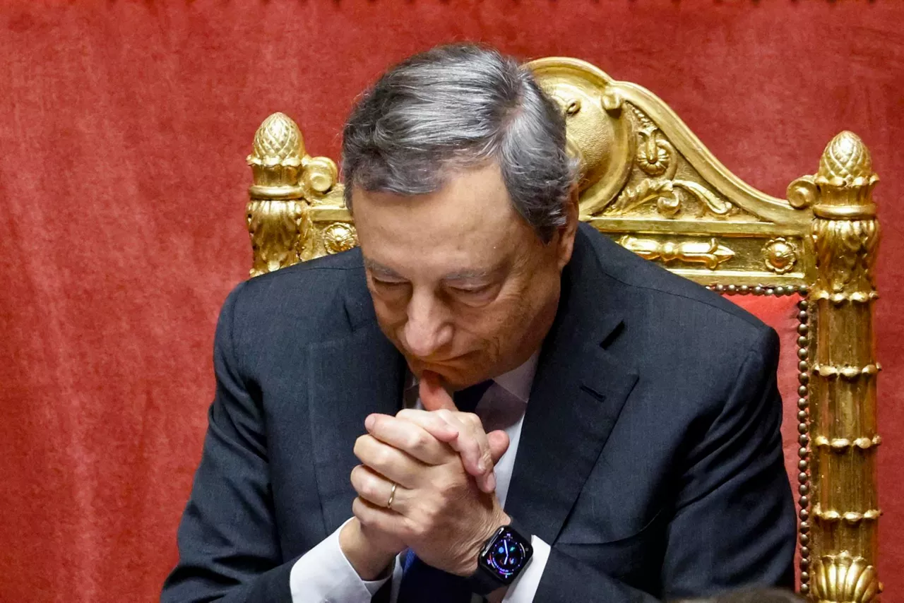 El primer ministro italiano, Mario Draghi, en el Senado. Foto: EFE