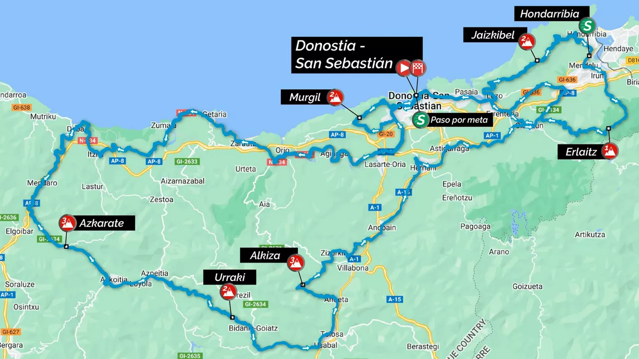2022ko Donostiako Klasikoaren ibilbidea. Argazkia: klasikoa.eus