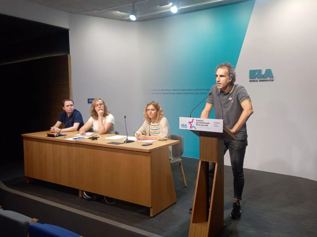Rueda de prensa del sindicato ELA. Foto: ELA