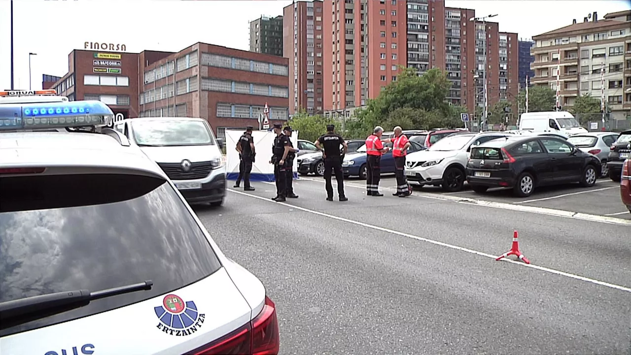 Lugar del accidente en Basauri. Foto: EITB Media