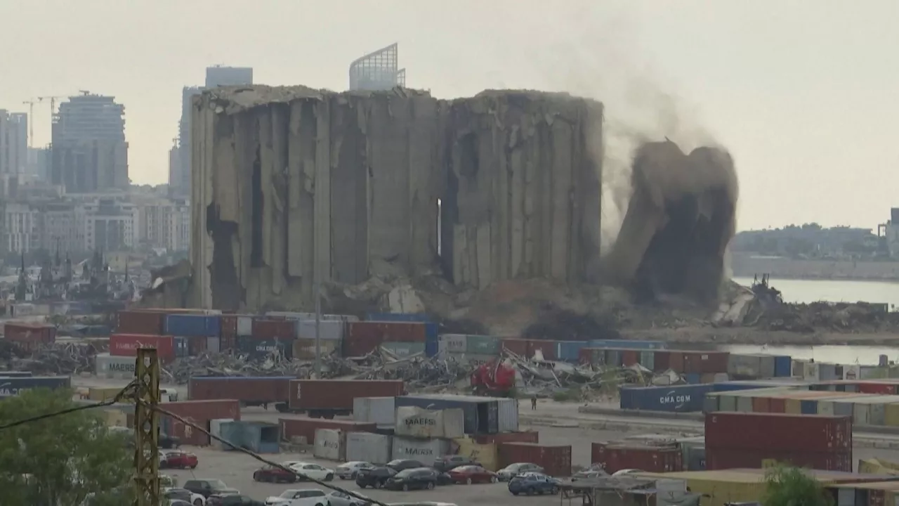 Silos en Beirut. Imagen: Reuters