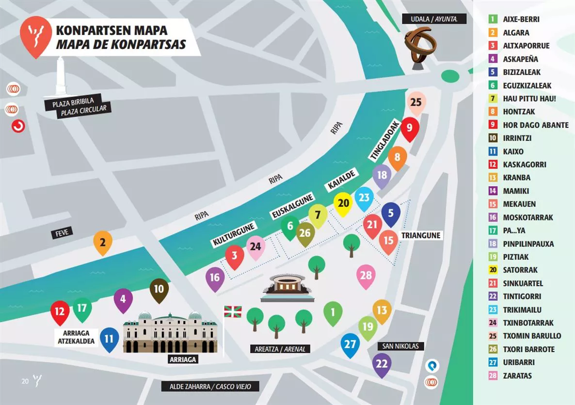 Konpartsen mapa. Argazkia: Bilboko Konpartsak.