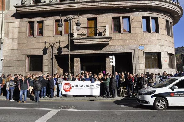 Una protesta de Metro Bilbao. Foto de archivo: ELA.