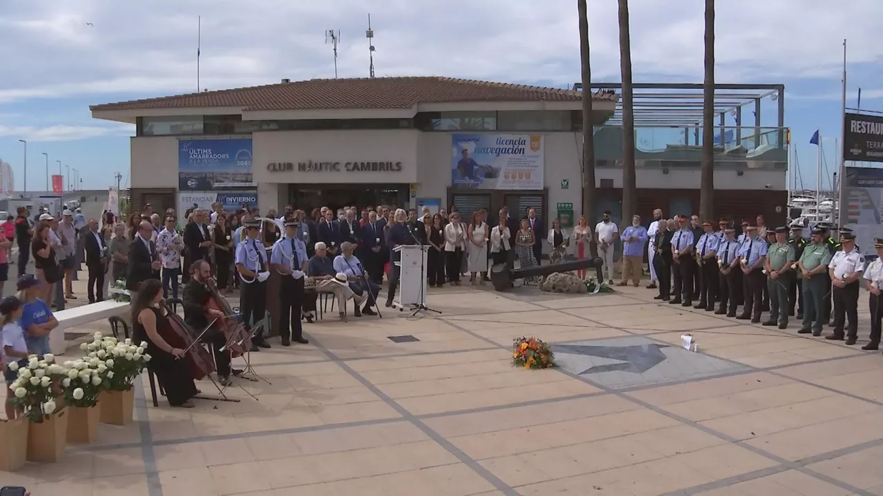 Acto en Cambrils. Imagen obtenida de un vídeo de Agencias.