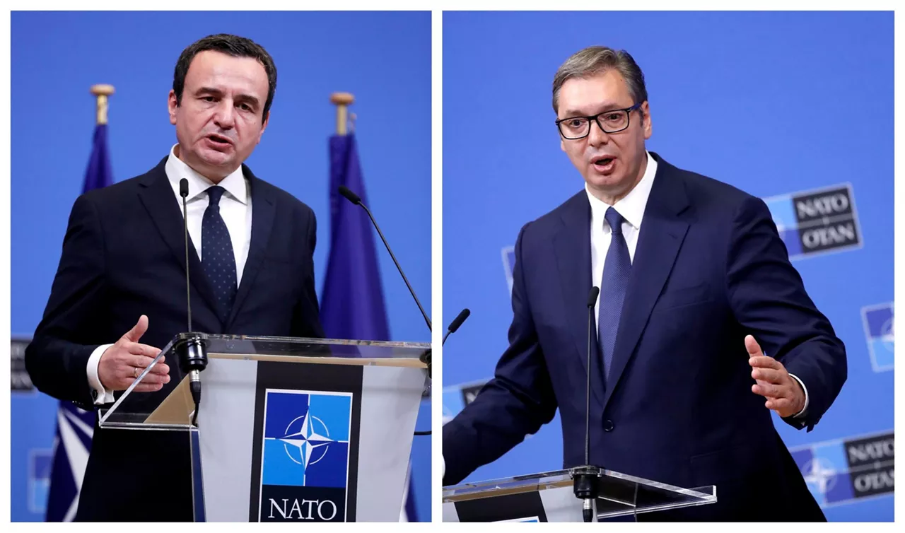 El primer ministro kosovar, Albin Kurti y el presidente serbio, Aleksandar Vucic. EFE