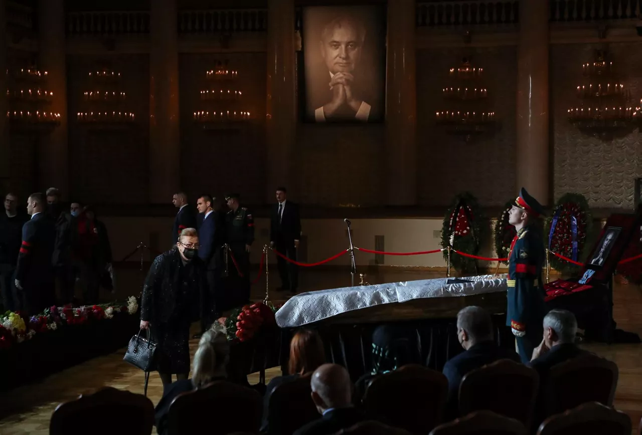 Acto de despedida a Mijaíl Gorbachov, este sábado. Foto: EFE