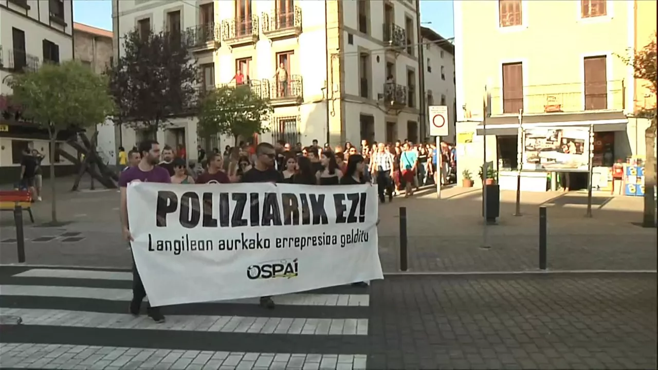 Manifestación de esta tarde en Alsasua. Foto: EITB Media
