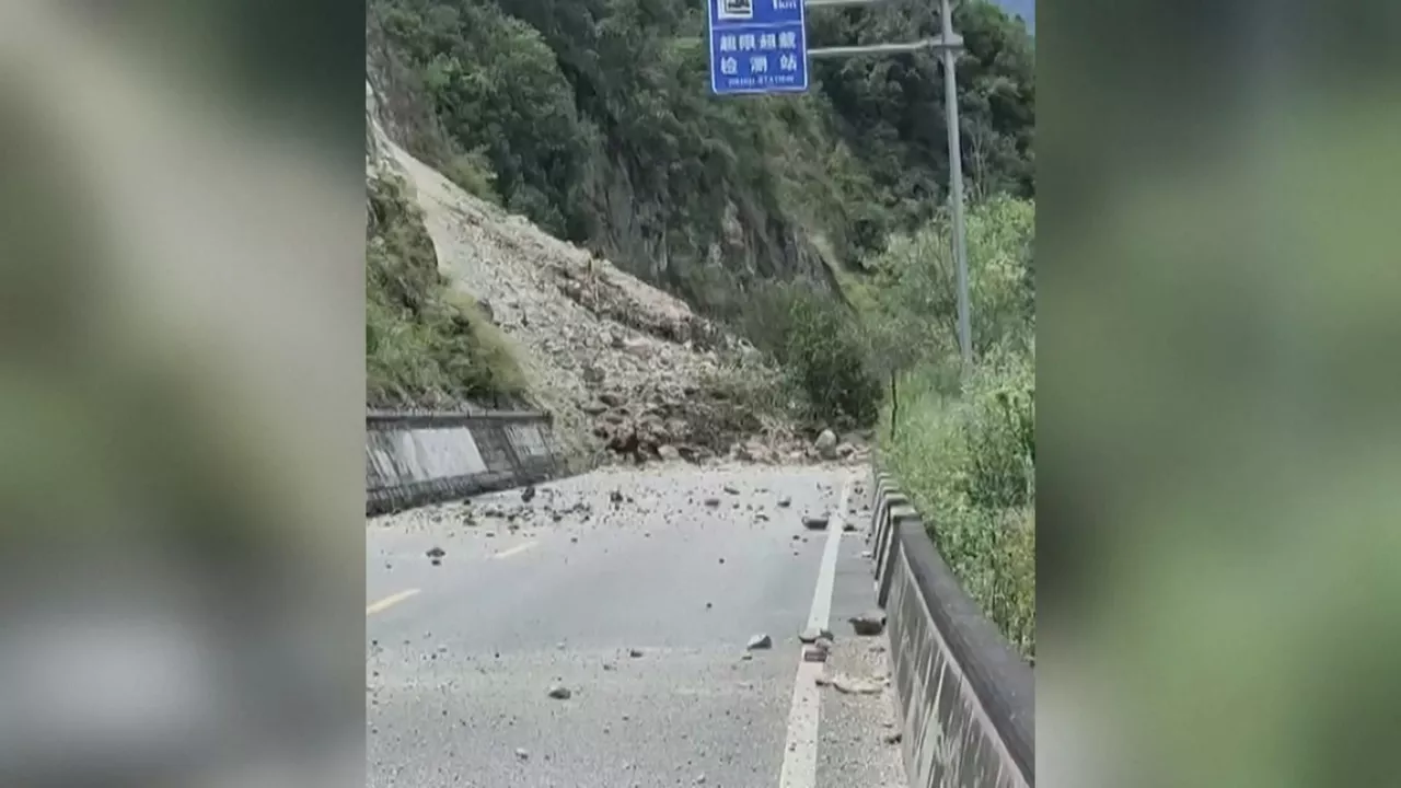 Desprendimiento de tierra. Imagen obtenida de un vídeo de Agencias.