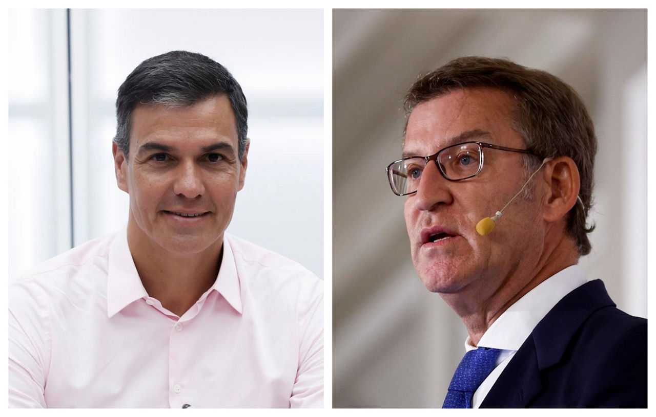 Pedro Sanchez eta Alberto Nuñez Feijoo. Argazkia: EFE.