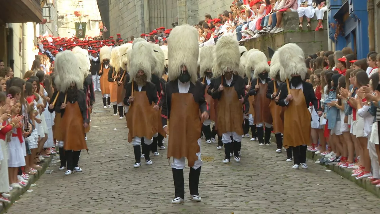 Hondarribia, esta mañana. Imagen obtenida de un vídeo de EITB Media.