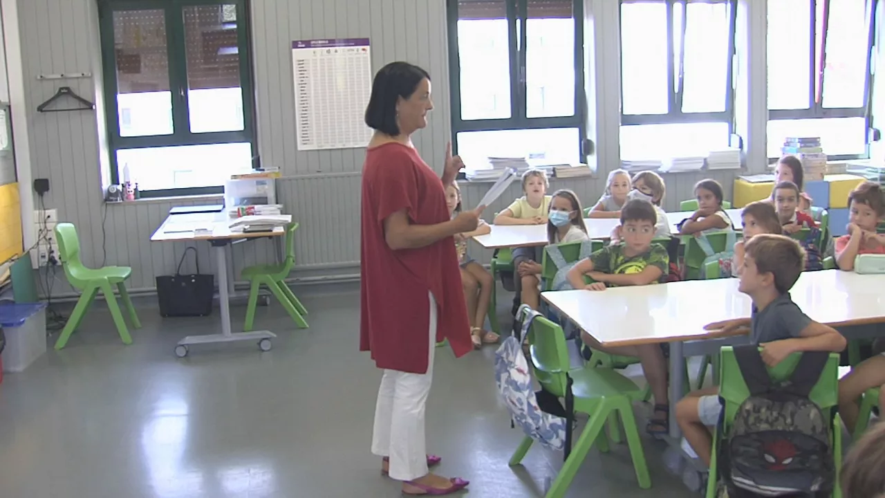 Irakaslea ikasleei klase ematen