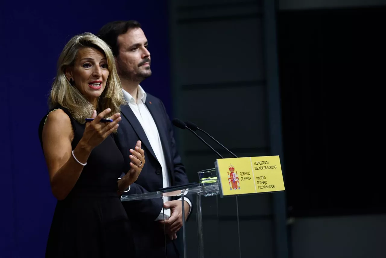 Yolanda Díaz y Alberto Garzón, este jueves