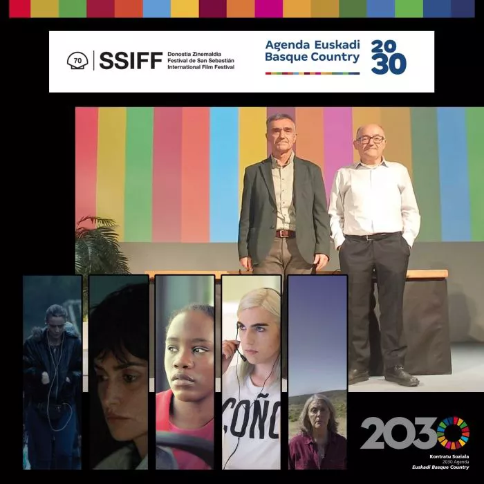 Fernandez eta Rebordinos, sariaren aurkezpenean. SSIFF.