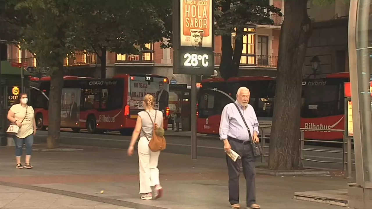 Bilbao, esta mañana. Imagen obtenida de un vídeo de EITB Media.