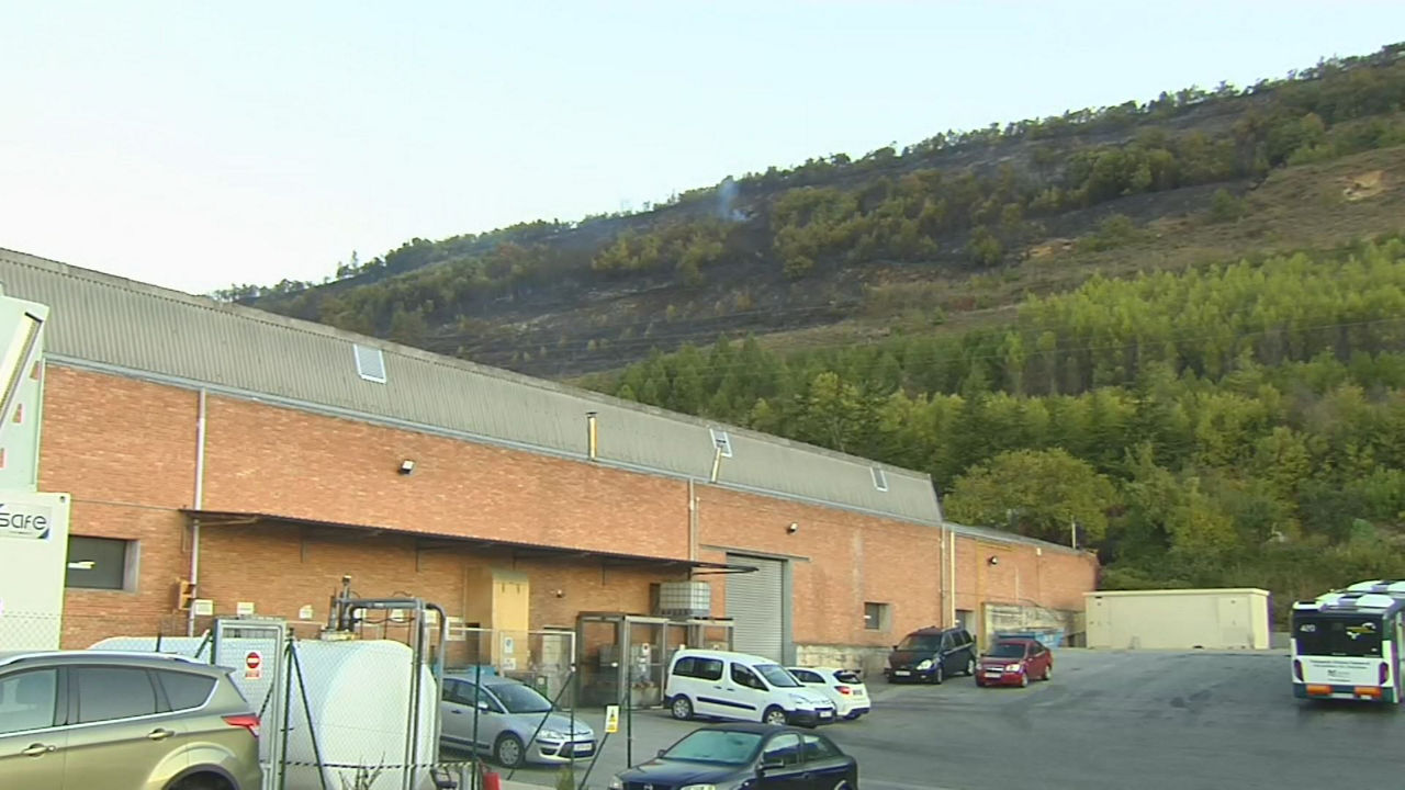 Incendio en el monte Ezkaba. Imagen obtenida de un vídeo de EITB Media.