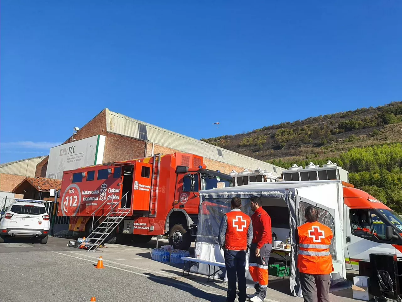 Puesto de mando avanzado frente al monte Ezkaba. Imagen: Gobierno de Navarra