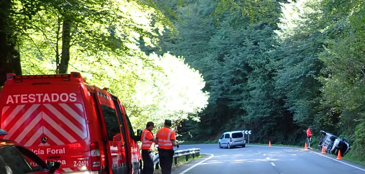 Imagen del accidente. Imagen: @policiaforal_na