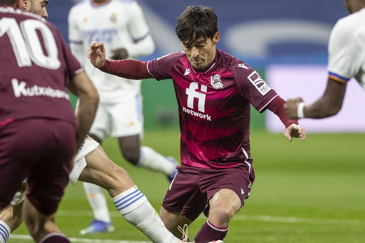 David Silva, durante un partido con la Real Sociedad