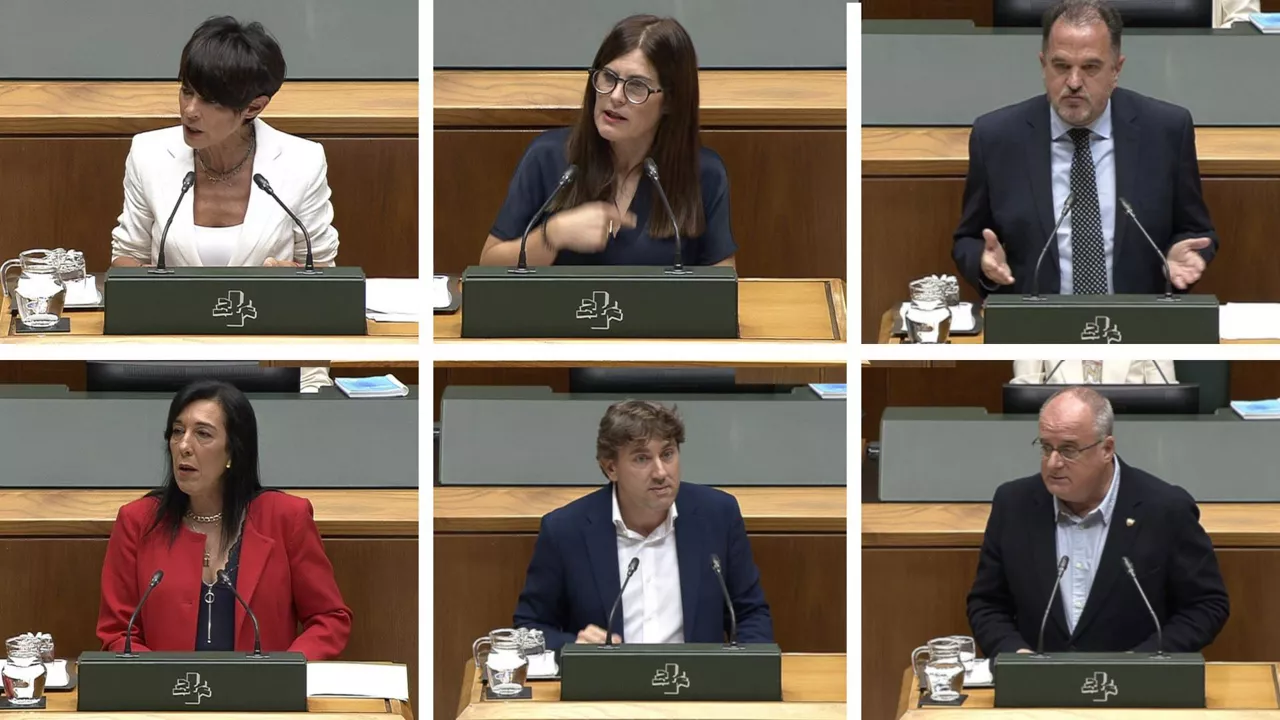 M. Iriarte, M. Gorrotxategi, C. Iturgaiz, A. Martínez, E. Andueza y J. Egibar