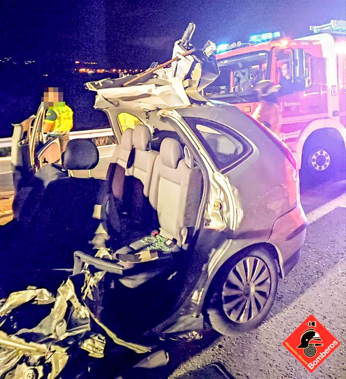 Accidente de coche del presunto asesino.