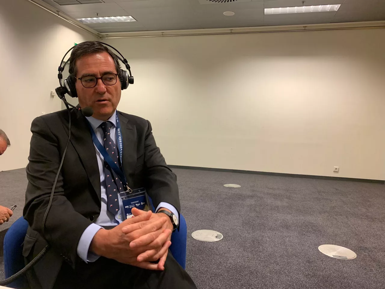 Garamendi, en un momento de la entrevista realizada desde el BEC