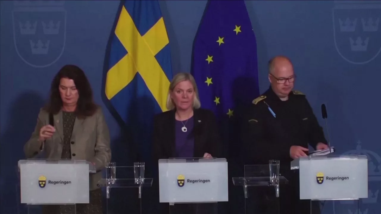 Suediako agintariak. Agentzietako bideo batetik ateratako irudia.
