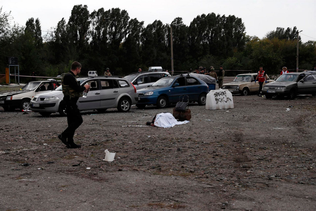 Ataque en Zaporiyia. Foto: EFE.