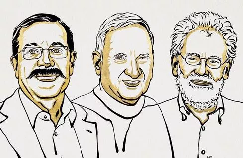 Alain Aspect, John F. Clauser y Anton Zeilinger | Ill. Niklas Elmehed © Nobel Prize Outreach
