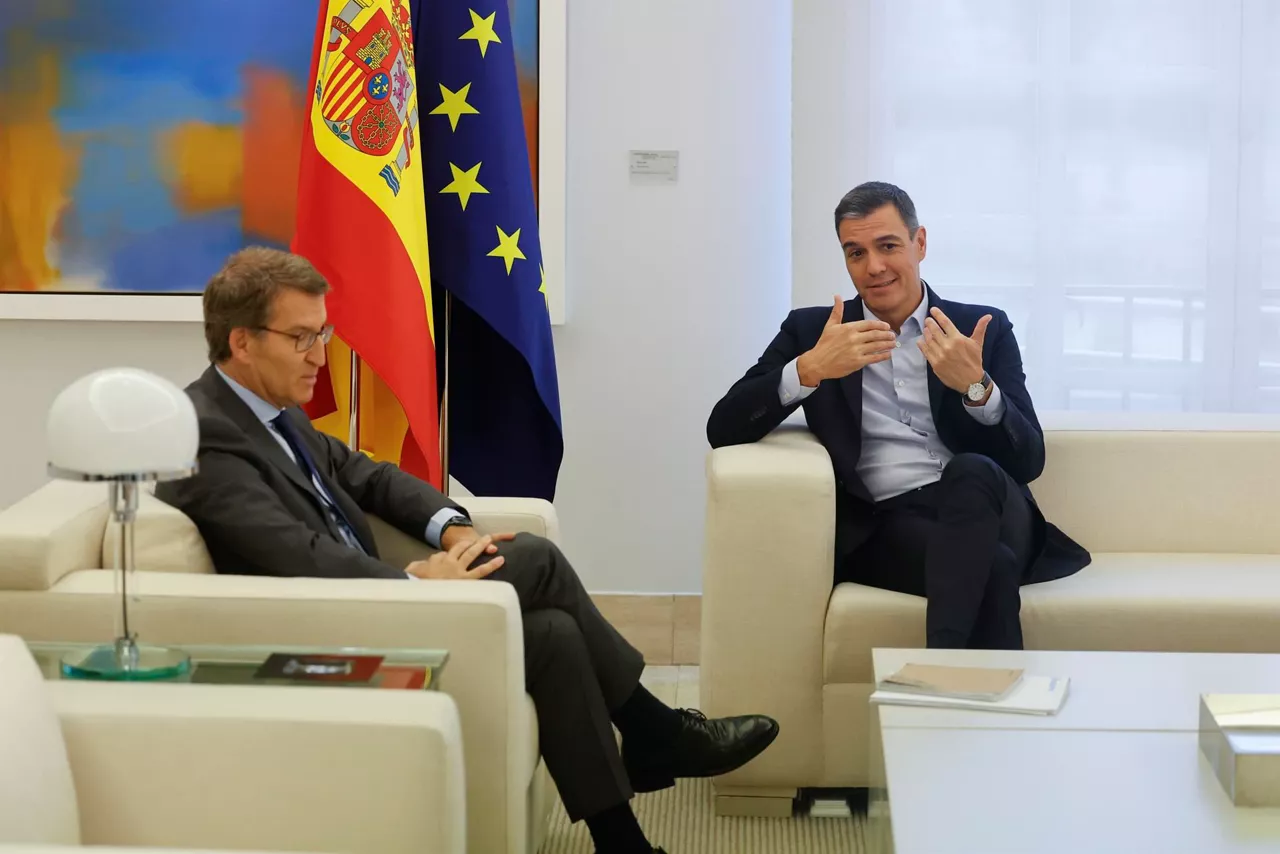 Feijoo eta Sanchez, Moncloan.