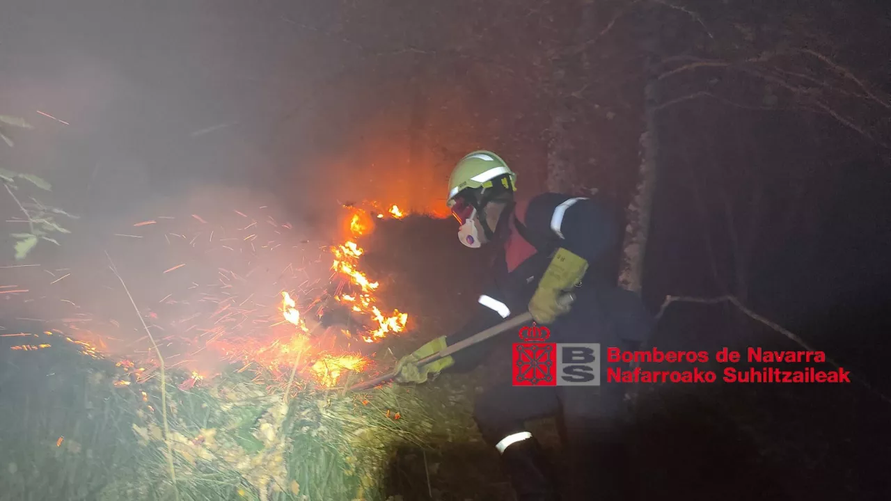 Incendio en Uharte Arakil. Foto: @bomberos_na