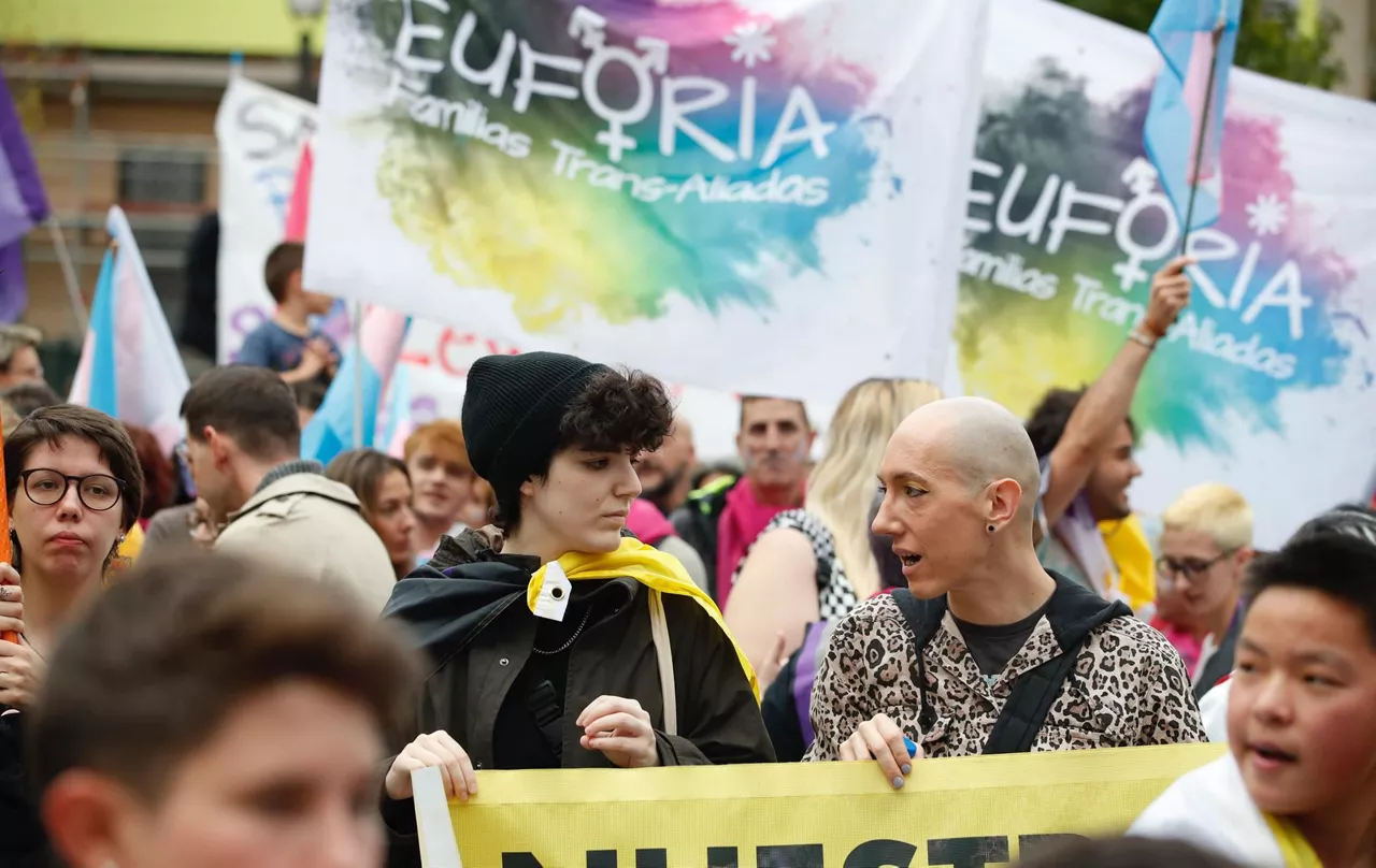 Manifestación por la Ley Trans. FOto: Efe